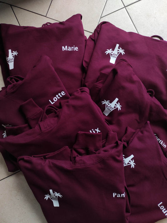 Bedrukte hoodie of sweater gepersonaliseerd GROEP VANAF 15 STUKS