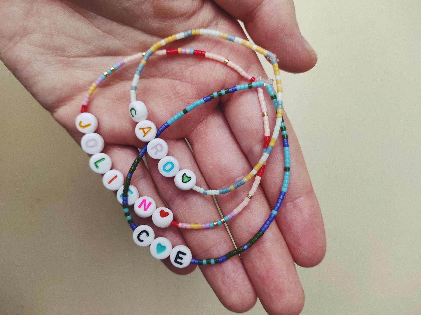 Zelfgepareld armbandje/voetbandje/ketting