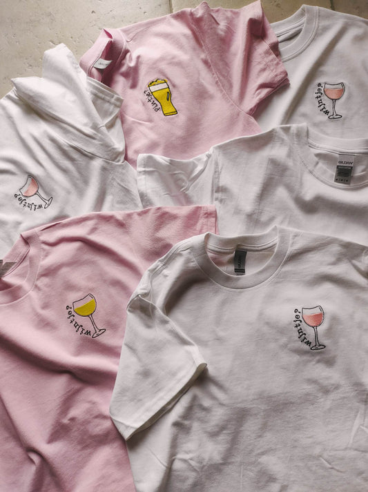 Wijntjes (roséke), cava of pintjes T-shirt