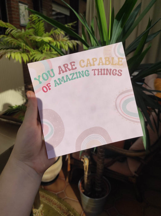 You are capable of amazing things notitieblok