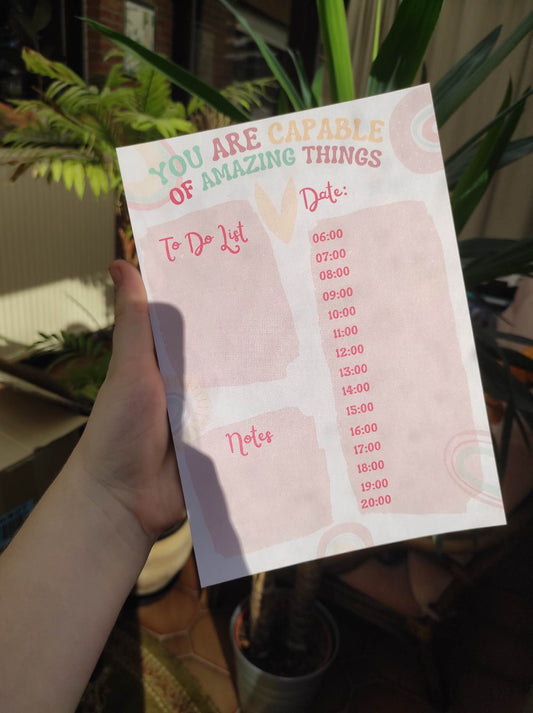 You are capable of amazing things planner